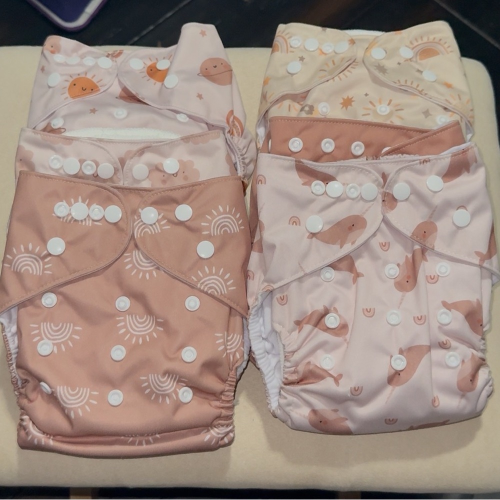 Sunshine and Whale Print Cloth Diapers